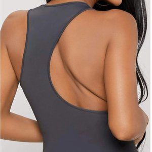 Asymmetrical Back Bodysuit Top